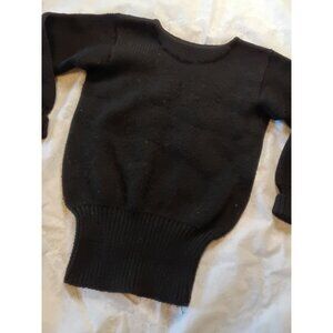Vintage Black Wool Crewneck Sweater Bucky Warren Athletic Pearl St Boston
